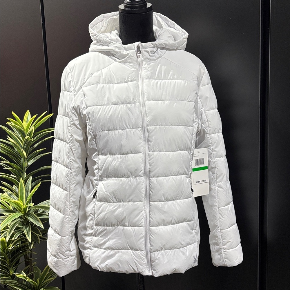 Spyder ThermaWeb insulation,water resistant, hooded puffer,hip pockets,jacket